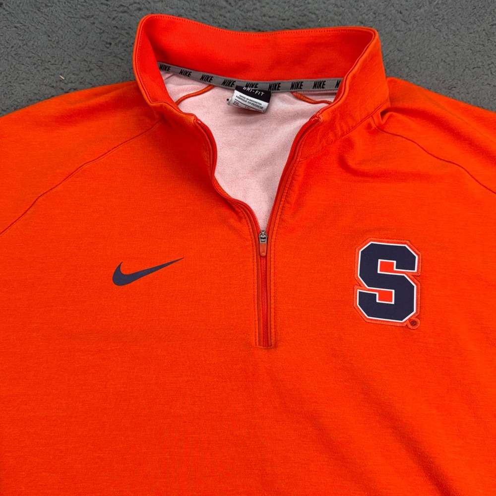 Nike Pullover Mens XXL Orange Syracuse University Dri-FIT Quarter Zip 4191